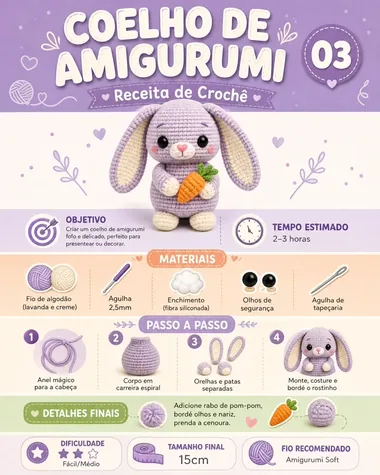 Receita de coelho amigurumi